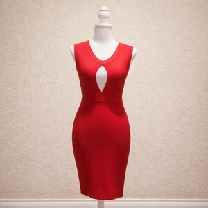 Hot Miami Styles Red Bodycon Dress Cutout New Year Valentine Cocktail S